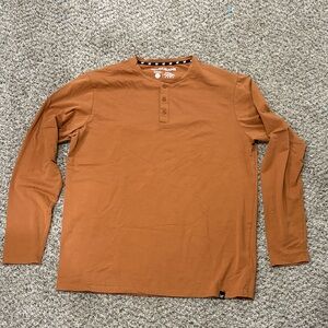 Men's Rust Long Sleeve Henley Shirt